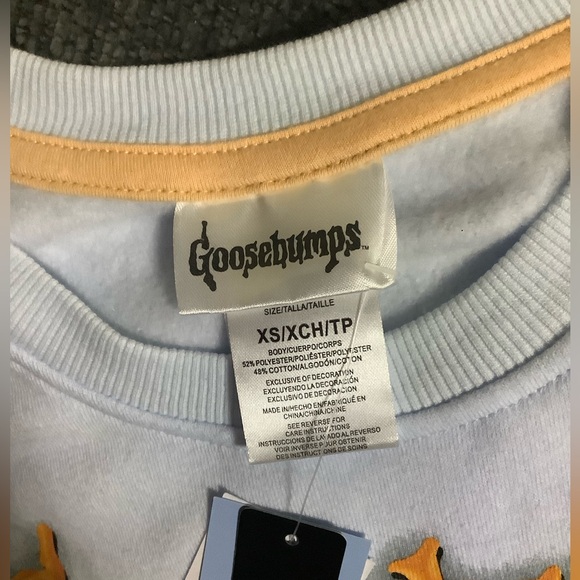 NWT Adult Goosebumps Sloppy The Dummy blue Crewneck Sweatshirt Size XS - Picture 8 of 10